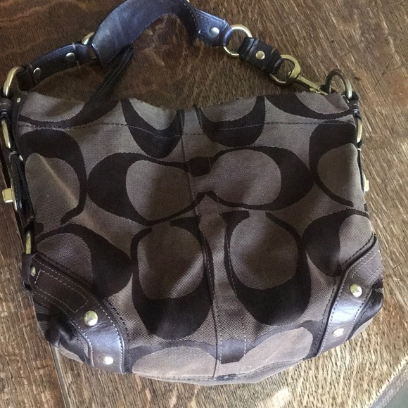 Coach Brown Signature Canvas Carly Bag #10619 - Picture 3 of 6